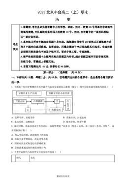 2023北京丰台高二（上）期末历史（教师版）-答案-45805584d5a7