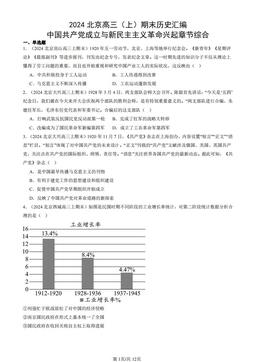 2024北京高三（上）期末历史汇编：中国共产党成立与新民主主义革命兴起章节综合-答案-e02b5ae462da