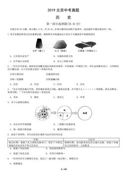 2019北京中考真题历史-试题