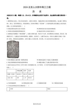 2024北京人大附中高三三模历史（教师版）-答案