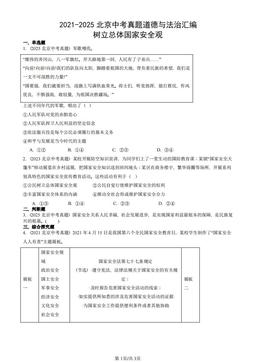 2021-2025北京中考真题道德与法治汇编：树立总体国家安全观-答案-43f5c8bd9234