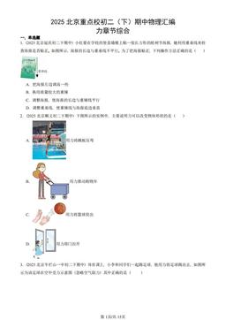 2025北京重点校初二（下）期中物理汇编：力章节综合-答案