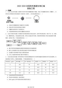 2022-2024全国高考真题生物汇编：胚胎工程-答案