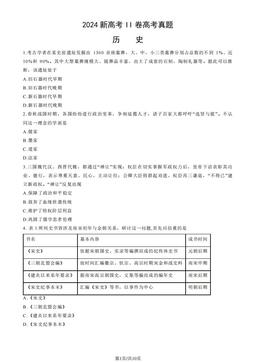 2024新高考II卷高考真题历史（教师版）-答案-f30c0ac33742