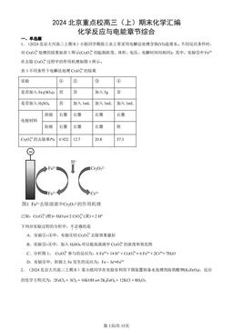 2024北京重点校高三（上）期末化学汇编：化学反应与电能章节综合-答案