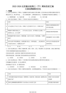 2022-2024北京重点校高二（下）期末历史汇编：三国至隋唐的文化-答案-8e9095a019f1