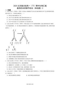 2024北京重点校高一（下）期中生物汇编：基因的本质章节综合（单选题）2-答案