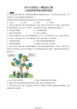2023北京初三一模历史汇编：二战后的世界变化章节综合-答案
