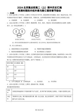 2024北京重点校高二（上）期中历史汇编：晚清时期的内忧外患与救亡图存章节综合-答案-02f0f1c10c4e