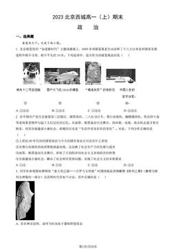 2023北京西城高一（上）期末政治（教师版）-答案-e3d2bd676232